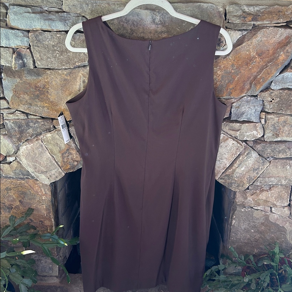 AGB Chocolate Brown Sleeveless Midi Dress New With Tags; Stretch Fabric; Size 16 - Picture 3 of 12